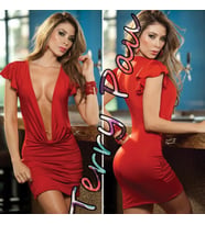 pilelistore  B100708 Kırmızı Fantezi Mini Elbise