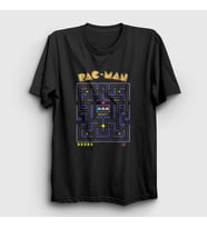 Presmono Unisex Siyah Map Pac Man Pacman T-Shirt 312030tt