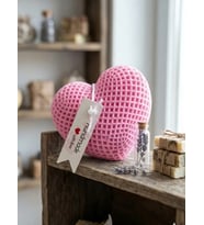 Mumelia Candles Dokulu Kalp - Doğal Soya Blok Dekoratif Mum - Pembe