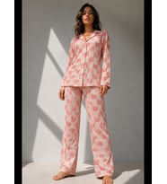 Night Kadın Uzun Kollu Pamuklu Pijama Takımı
