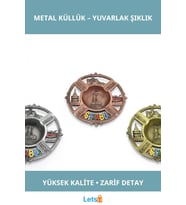 İstanbul Temalı Yuvarlak Metal Küllük, Şık ve Dayanıklı Tasarım