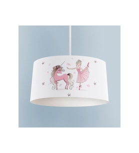 MEKTA HOME BEBEK VE ÇOCUK ODASI Balerin ve Unicorn Kız Desenli Pembe Avize