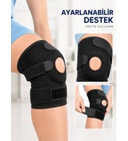 Ligamentli Diz Desteği Kısa Dizlik Ayarlanabilir Cırtlı Açık Patella Tasarım