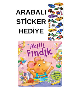 ARABALI STİCKER HEDİYELİ - OKUL ÖNCESİ RESİMLİ KİTAPLAR MASAL - AKILLI FINDIK