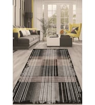 Dijital Kaymaz Taban Yıkanabilir Modern Renkli Salon Halısı Mutfak Halısı Yolluk ND-HT-398 (Siyah)