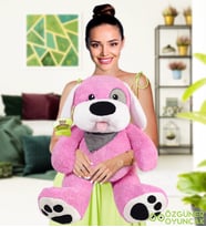 Harika Peluş Karizmatik Korsan Köpek (%100 yerli ) (Pembe)