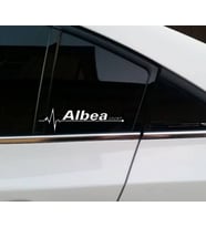Albea Yan Cam Sticker Oto Kapı Çıkartma Tuning oto 20 cm x 7 cm yazı 117