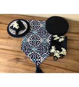 SOFRA SUNUM SETİ MARİN DAMASK DESEN (Krem)