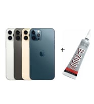 iPhone 12 PRO MAX Arka Batarya Pil Kapağı PASİFİK MAVİ (B7000 15 ML Yapıştırıcı)