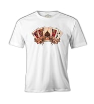 Poker Kartlar - Born to Lose Beyaz Erkek Tshirt