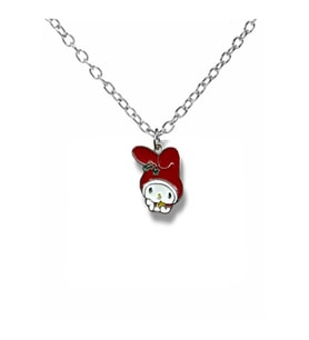 Hello Kitty Kırmızı Figürlü Unisex Kolye – 60 cm Zamak Kaplama Sevimli ve İkonik Takı (Gümüş)