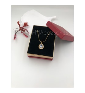 Çelik Kadın Kolye Çelik Kadın Kolye Paslanmaz 14k Gold 45 cm Baget Taşlı Çelik Antialerjik HEDİYE KUTULU