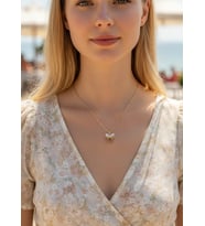 Çelik Gold Taşlı Kurdele Kolye - 25ctr432