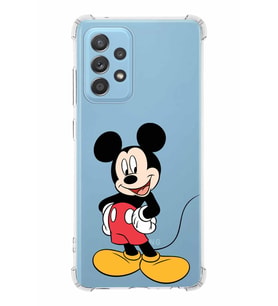 Samsung Galaxy A52  Köşe Korumalı Antişok Kapak Mickey Mouse Tasarımlı Şeffaf  Kılıf