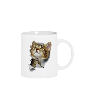 Sevimli Kedi Beyaz Kupa Bardak