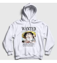 Presmono Unisex Beyaz Wanted Anime One Piece Kapüşonlu Sweatshirt 136197tt
