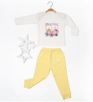 Pia Baby GL2002 İsme Özel Çocuk Pijama Takımı 1-8 Yaş (Sarı)