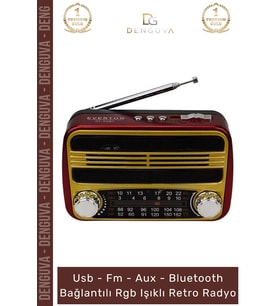#Radyo Nostaljik Radyo Çift Hoparlörlü Bluetooth USB TF Card Girişli Mp3 Player Müzik Kutusu