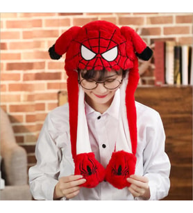 Örümcekadam Şapka Kulakları Hareket Eden Şapka Işıklı Modlu Peluş Ironman Şapka Bere