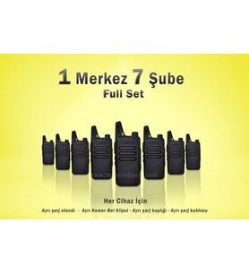 Çaycı Telsizi 1 Merkez 7 Şube Full Set (Siyah)