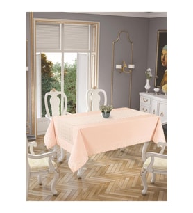 Joie Pamuklu Masa Örtüsü Dantelli Runner Setli ,masa Örtüsü Toptan 160x220 Cm