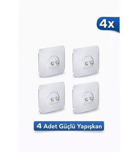 Yapışkan Banyo Askısı Yedek 4 Adet Sticker Raf Tutucu