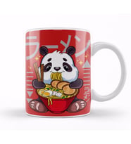 Ramen Panda Cute Kawaii Panda Eating Ramen Kupa Bardak Porselen