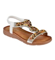 Guja Taşlı Comfort Kadın Sandalet GJ-10011 BEYAZ