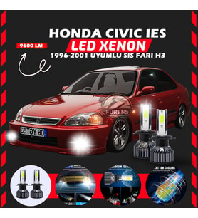 Honda Civic İES 1996-2001 Sis Farı Uyumlu Şimşek Etkili Led Xenon Pro Series H3