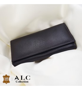 ALC Collection Hakiki Deri Klasik Kapaklı Kahverengi Kadın Cüzdan