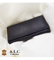 ALC Collection Hakiki Deri Klasik Kapaklı Kahverengi Kadın Cüzdan