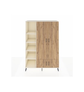 Hyperion Dolap 6 Raflı 4 Kapaklı Tek Askılı 132x44x195 Aytaşı-Çam/Aytaşı