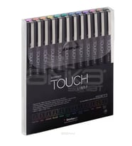 Touch Liner Teknik Çizim Kalemi 12li Set Renkli SH4301205
