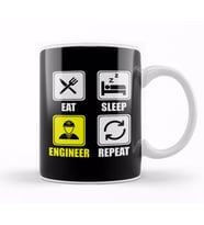 Cute Eat Sleep Engineer Repeat Engineering Funny Kupa Bardak Porselen