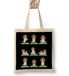 Cavalier King Charles Spaniel Dog Yoga Bez Çanta Uzun Saplı