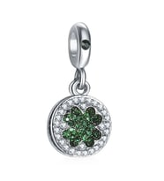 Nur Silver Dört Yapraklı Yeşil Yonca Sallantılı Gümüş Charm NUR-BL00314