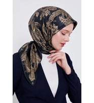 Lesscarves Desenli Pamuk İpek Eşarp LS2207