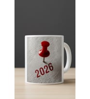 "2026" Tasarımlı Hediyelik Kupa Bardak (Beyaz)