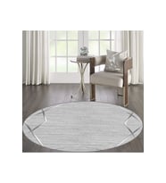 Eliana Home Baskılı, Yıkanabilir Kaymaz Taban Yuvarlak Halı LNA7114 120x120 cm (Gri)