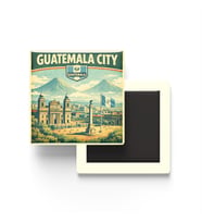 Retro Guatemala Guatemala Şehri Temalı Vintage Buzdolap Magneti – 9x9 cm