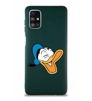 Samsung Galaxy M51 Soft Premier Kapak Donald Duck-E Tasarımlı Silikon Kılıf - Yeşil (Şeffaf)