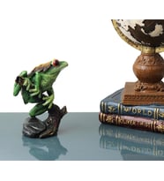 Renkli Afrika Dere Kurbağası Biblo Heykel Ev Ofis Yeni Yıl Hediyesi Dekor Konsol Vitrin Süsü 12 cm (Çok Renkli)
