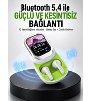 Kayar Kapaklı Şarj Kutusu Ve Dokunmatik Ekranlı Bluetooth Stereo Kulaklık