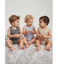 Minidamla Askılı Basic 3'lü set 1-18 Ay Çıtçıtlı Badi - Mavi