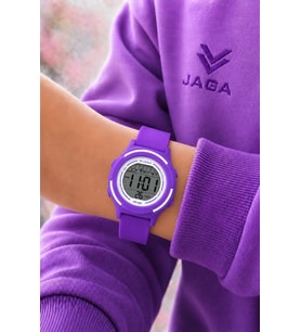 JAGA Unisex Dijital Çocuk Kol Saati 50 Mt Su Geçirmez Spor Silikon Kordonlu Alarm-Kronometreli JG.5