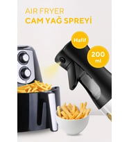 200 ml Airfryer Sprey Yağdanlık Zeytinyağı Sirke Yağ Püskürtmeli Damlatmaz Cam Şişe Şişesi (Şeffaf)