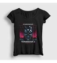 Presmono Kadın Siyah T 800 Film The Terminator T-Shirt 254809tt
