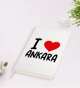 BK Gift I Love Ankara Tasarımlı Beyaz Defter - Model 1