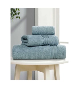 3 lü Banyo Havlusu Seti Pamuklu Ritim Mint