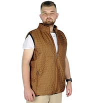 Mode XL Büyük Beden Erkek Yelek Kapitone Yakalı 22601 Kahverengi